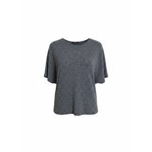 Adele & May Crew Neck Stretch Knit Short‎ Sleeve Pullover Sweater Gray Large